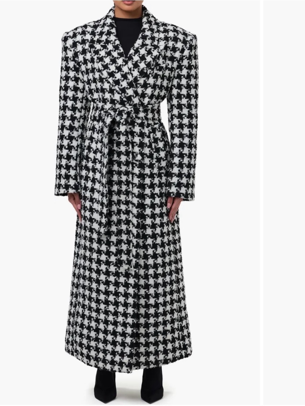 NWT Nakedwardrobe JACQUARD HOUNDSTOOTH LONG COAT